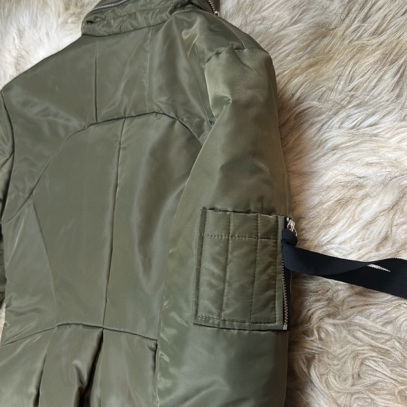 Storets Army Green Puffer Zipper Jacket Coat XS/S - Picture 15 of 17